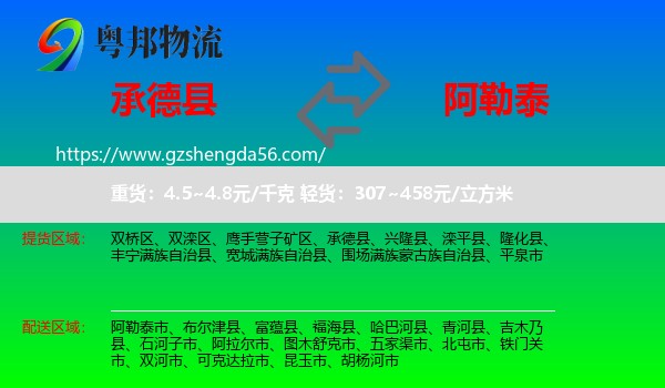 承德县到阿勒泰物流专线