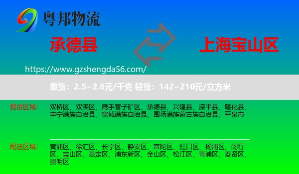 承德县到宝山区物流专线