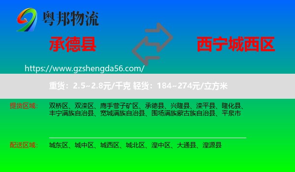 承德县到城西区物流专线
