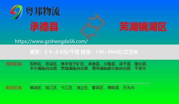 承德县到镜湖区物流专线