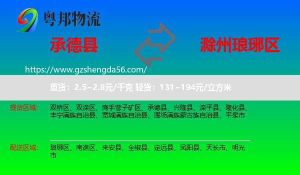 承德县到琅琊区物流专线