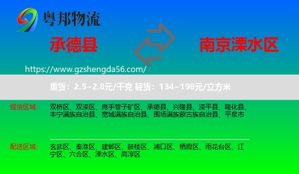 承德县到溧水区物流专线
