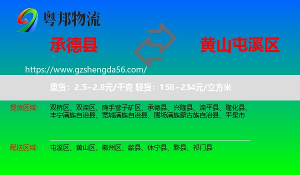 承德县到屯溪区物流专线
