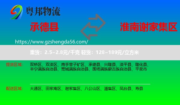 承德县到谢家集区物流专线