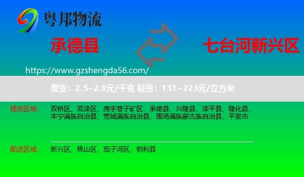 承德县到新兴区物流专线