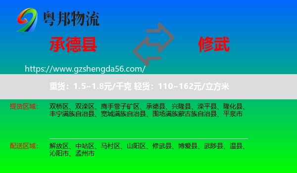 承德县到修武县物流专线