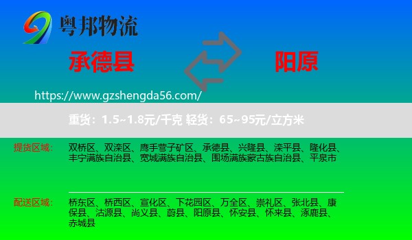 承德县到阳原县物流专线