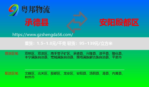 承德县到殷都区物流专线