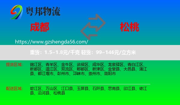 成都到松桃县物流专线