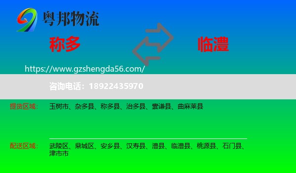 称多县到临澧县物流专线