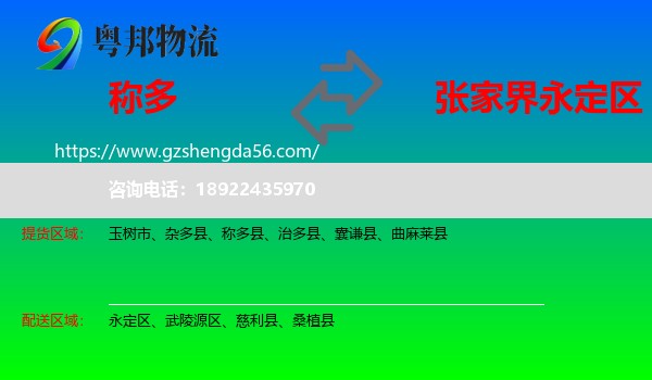 称多县到永定区物流专线