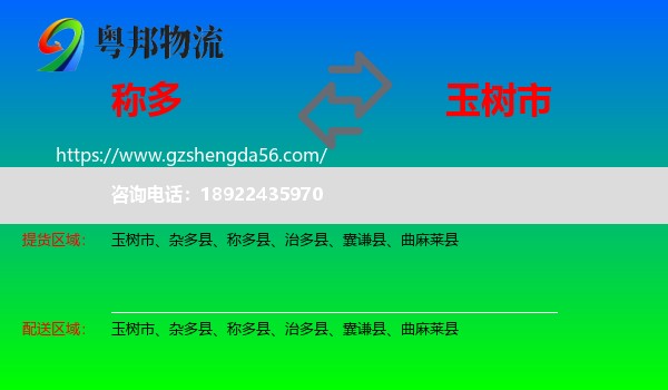 称多县到玉树市物流专线