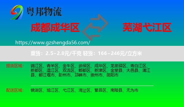成华区到弋江区物流专线