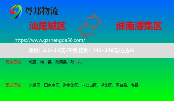 城区到潘集区物流专线