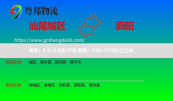 城区到泗阳县物流专线