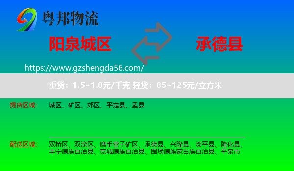 城区到承德县物流专线