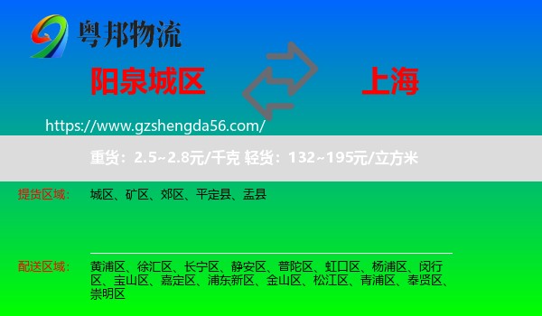 城区到上海专线