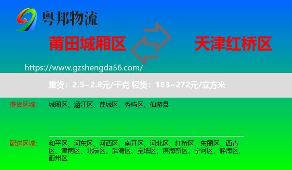 城厢区到红桥区物流