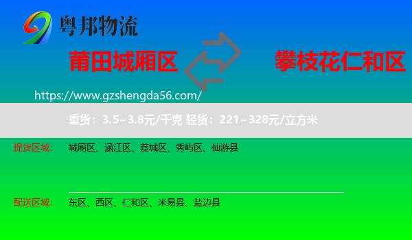 城厢区到仁和区物流专线