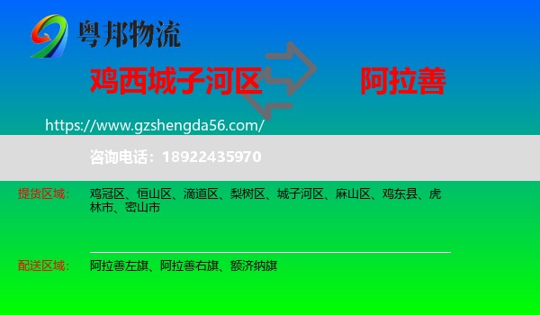 城子河区到阿拉善盟物流专线