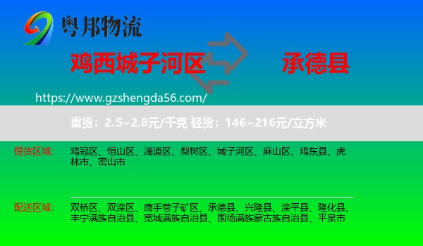 城子河区到承德县物流专线