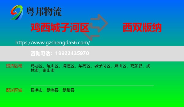 城子河区到西双版纳物流专线