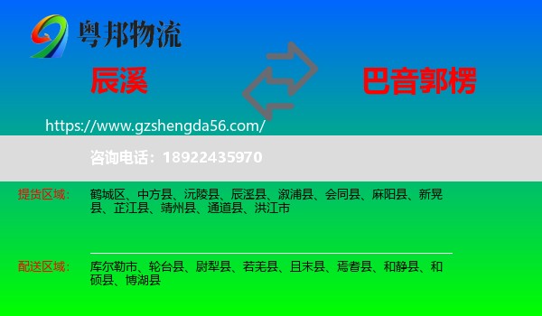 辰溪县到巴音郭楞物流