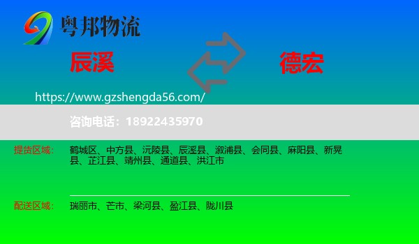 辰溪县到德宏物流