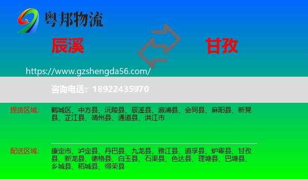 辰溪县到甘孜物流
