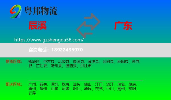 辰溪县到广东物流