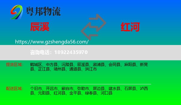 辰溪县到红河物流