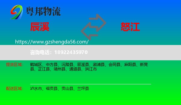 辰溪县到怒江物流