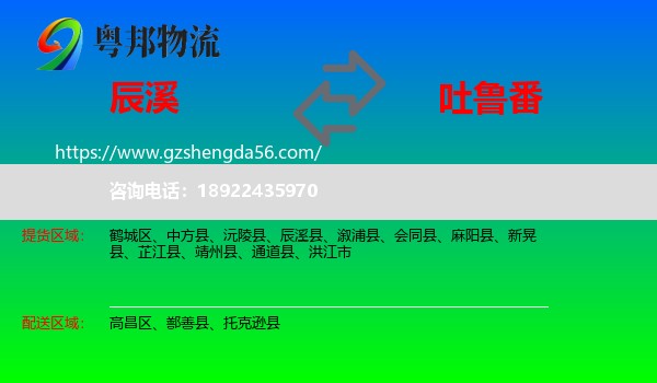 辰溪县到吐鲁番物流