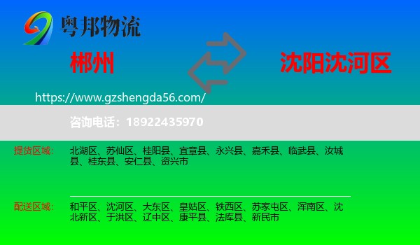 郴州到沈河区物流专线