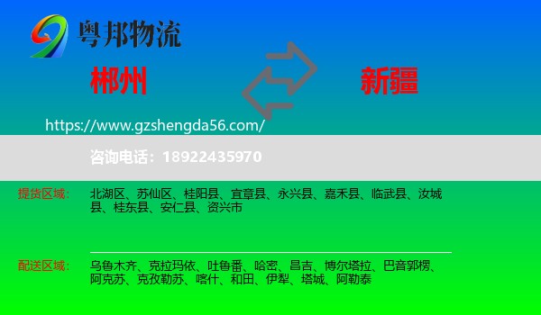 郴州到新疆物流