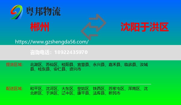 郴州到于洪区物流专线