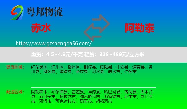赤水市到阿勒泰物流专线