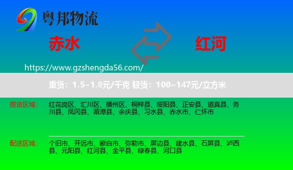 赤水市到红河物流专线
