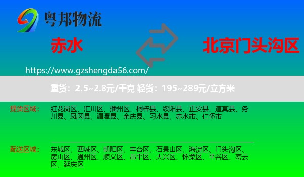 赤水市到门头沟区物流专线