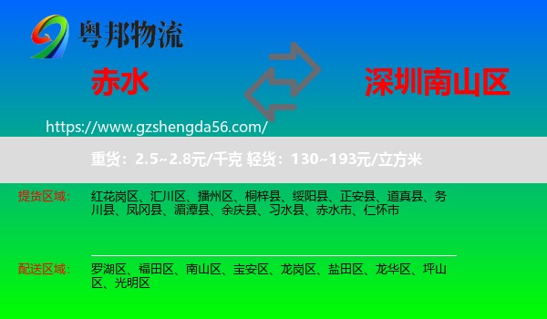 赤水市到南山区物流专线