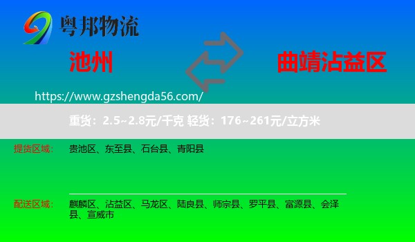 池州到沾益区物流专线