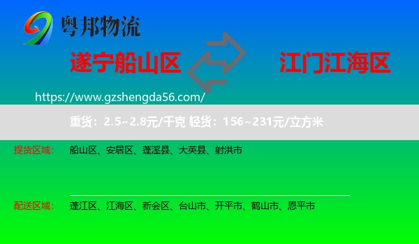 船山区到江海区物流专线