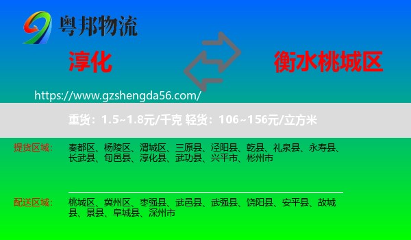 淳化县到桃城区物流专线