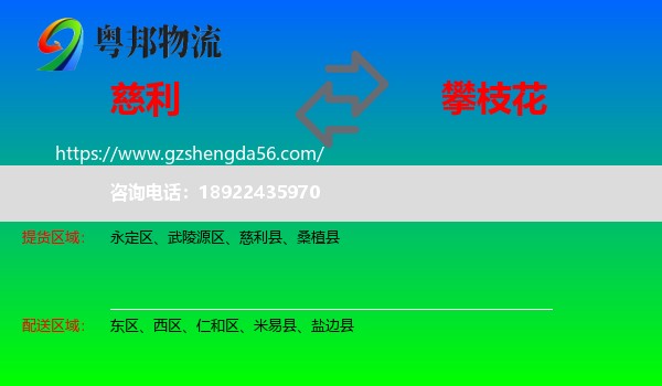 慈利县到攀枝花物流