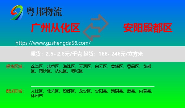 从化区到殷都区物流专线