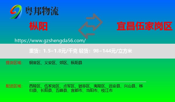 枞阳县到伍家岗区物流专线