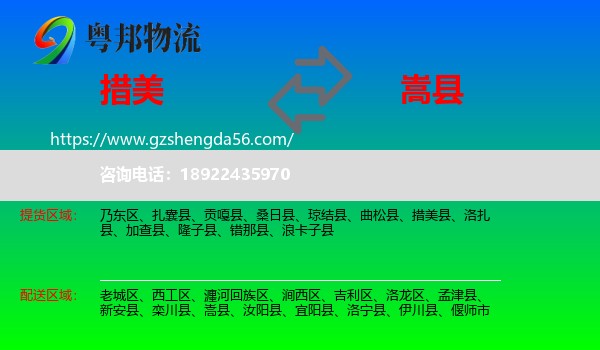 措美县到嵩县物流专线