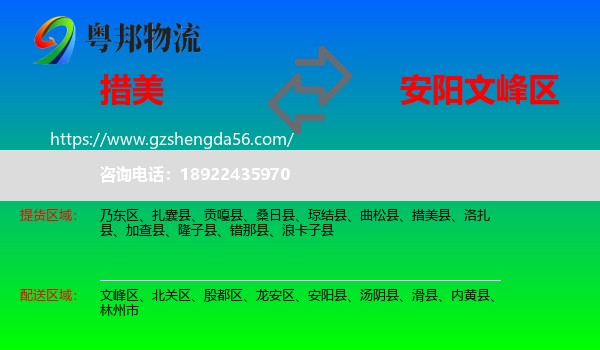 措美县到文峰区物流专线