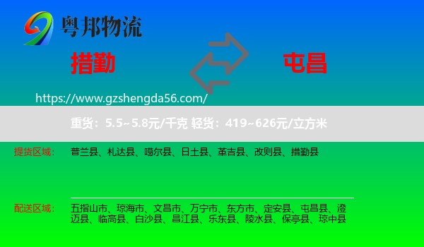 措勤县到屯昌县物流专线