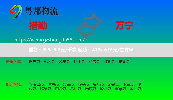 措勤县到万宁市物流专线